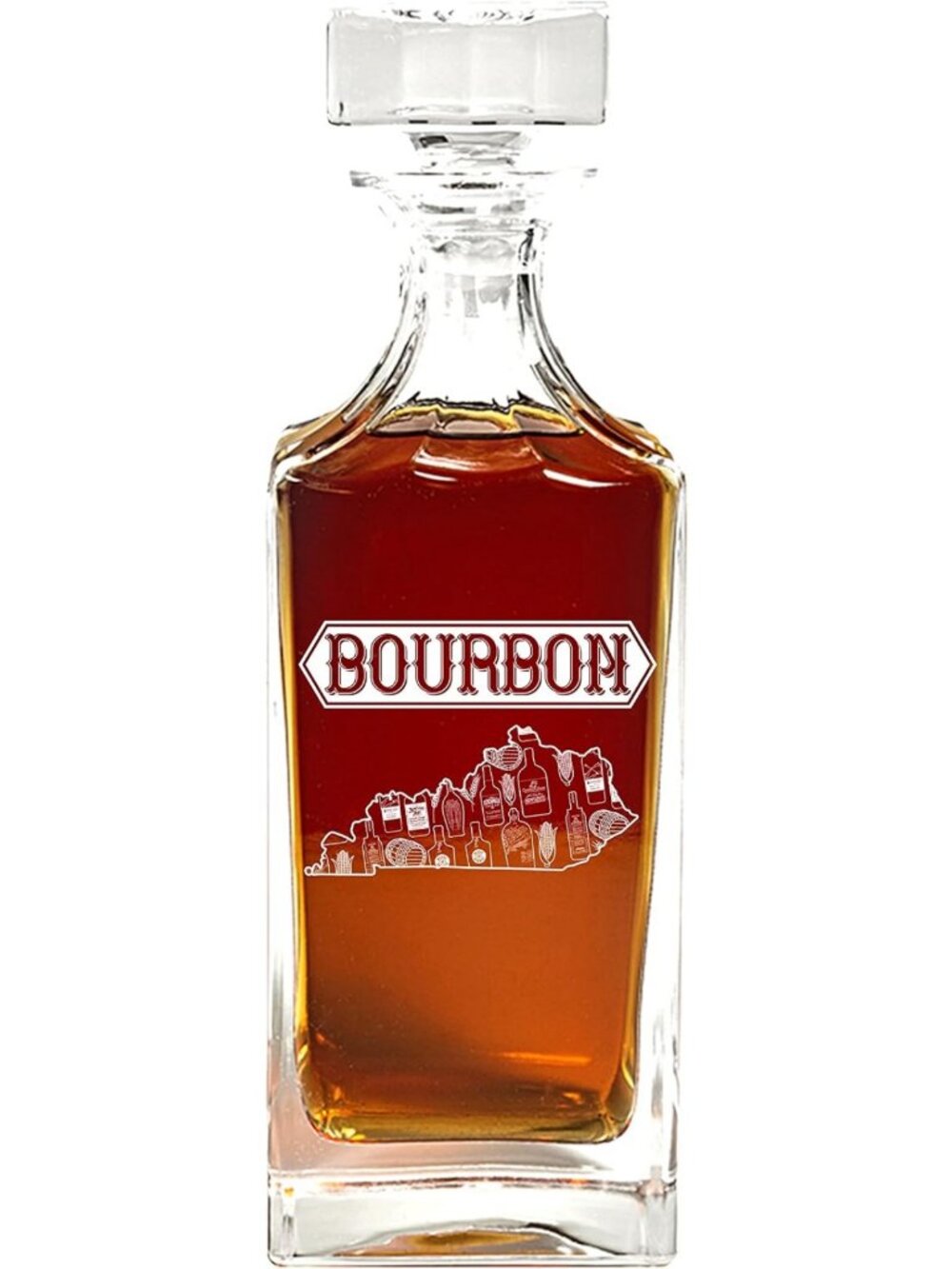 Unique Kentucky Bourbon Decanter with Map Design - Perfect Barware for Bourbon